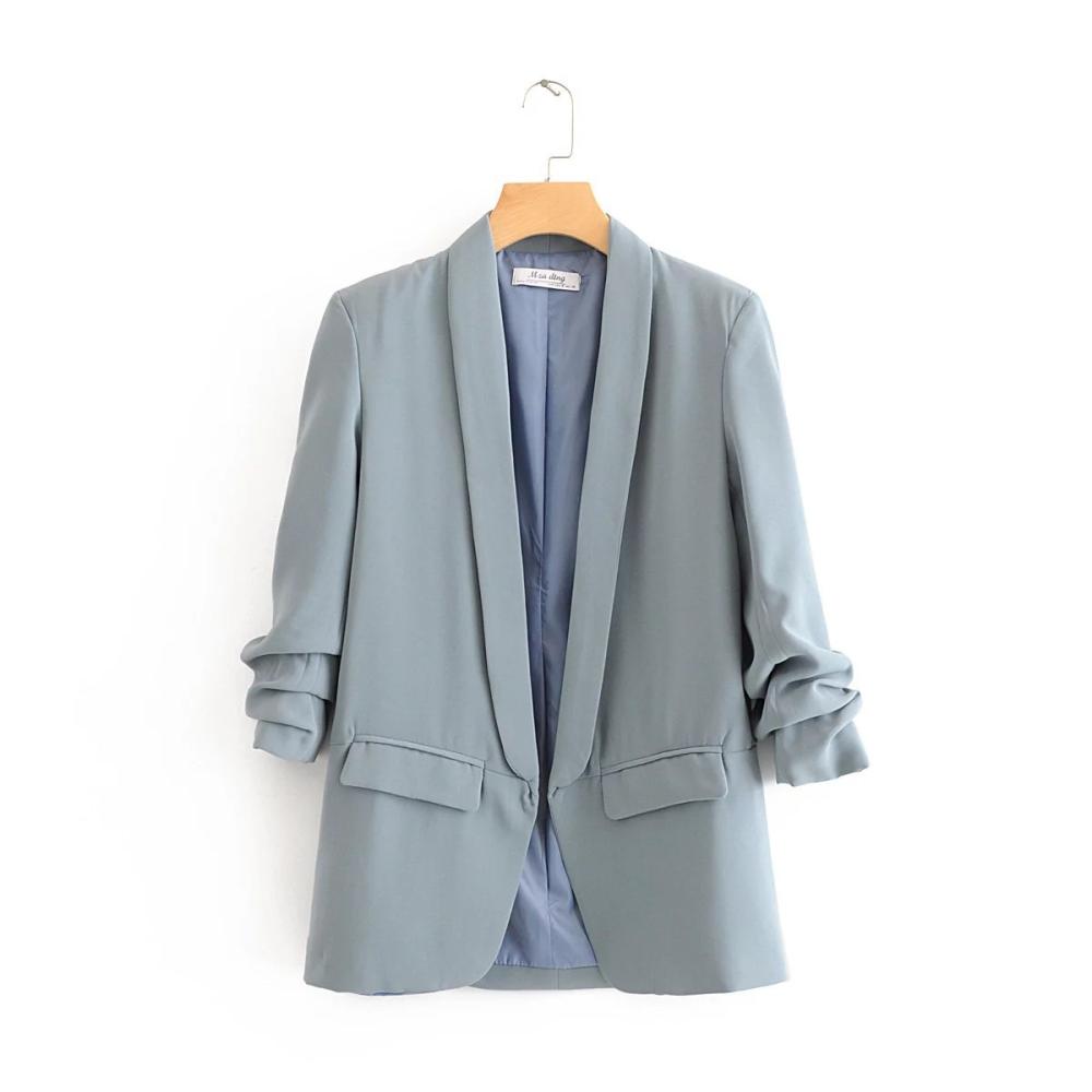 Blazer |  Damen Blazer Mit Drapierten Ärmeln