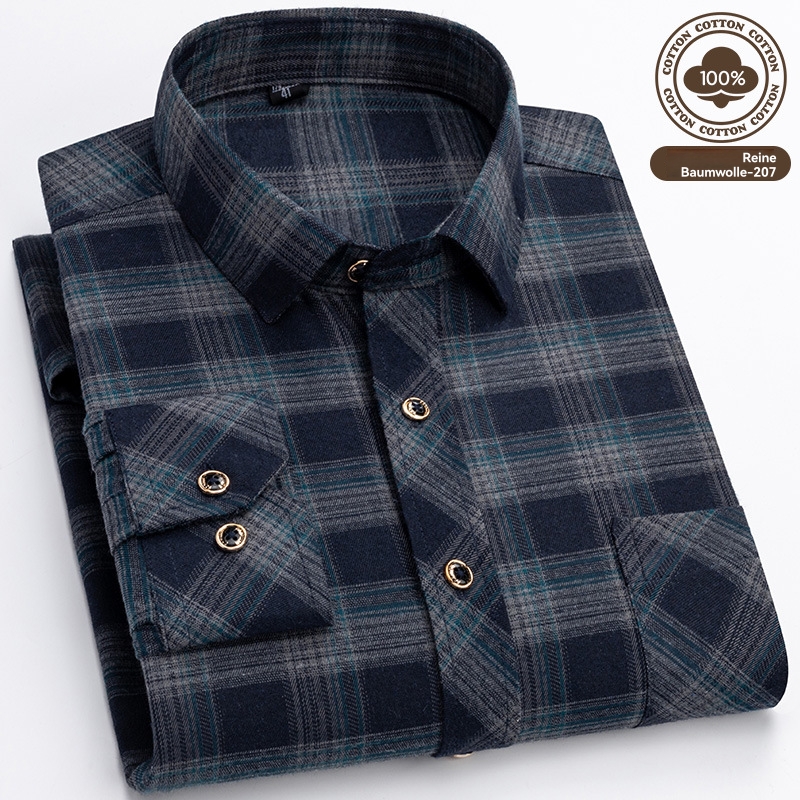 Hemden |  Herren Flanell-Langarmhemd