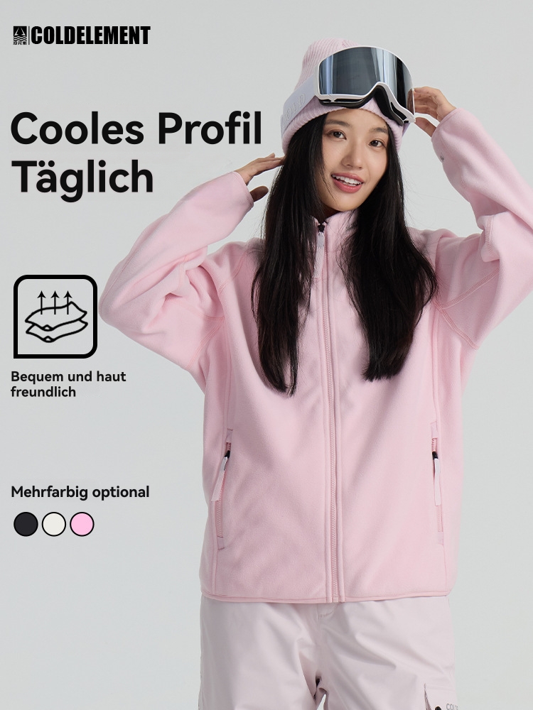 Jacken & Mäntel |  Damen Fleecejacke Mit Reißverschluss-Taschen