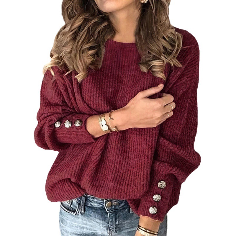 Pullover & Strickjacken |  Damen Longpullover Mit Knöpfen