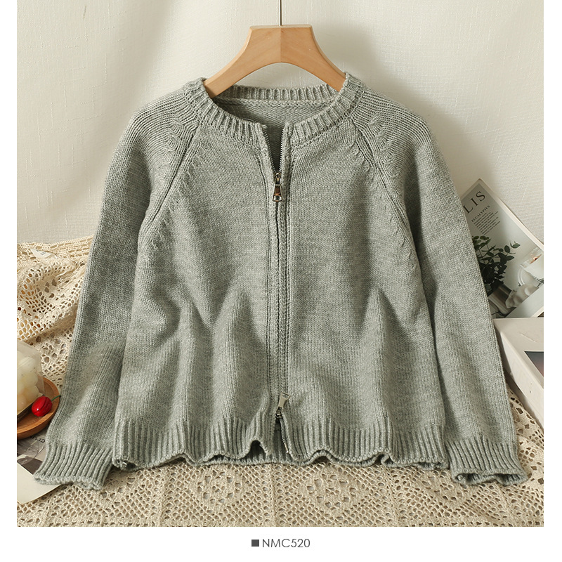 Pullover & Strickjacken |  Damen Strickjacke Mit Reißverschlusstaschen