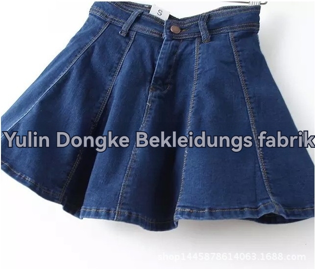 Röcke |  Damen Mini-Jeansrock Mit Falten