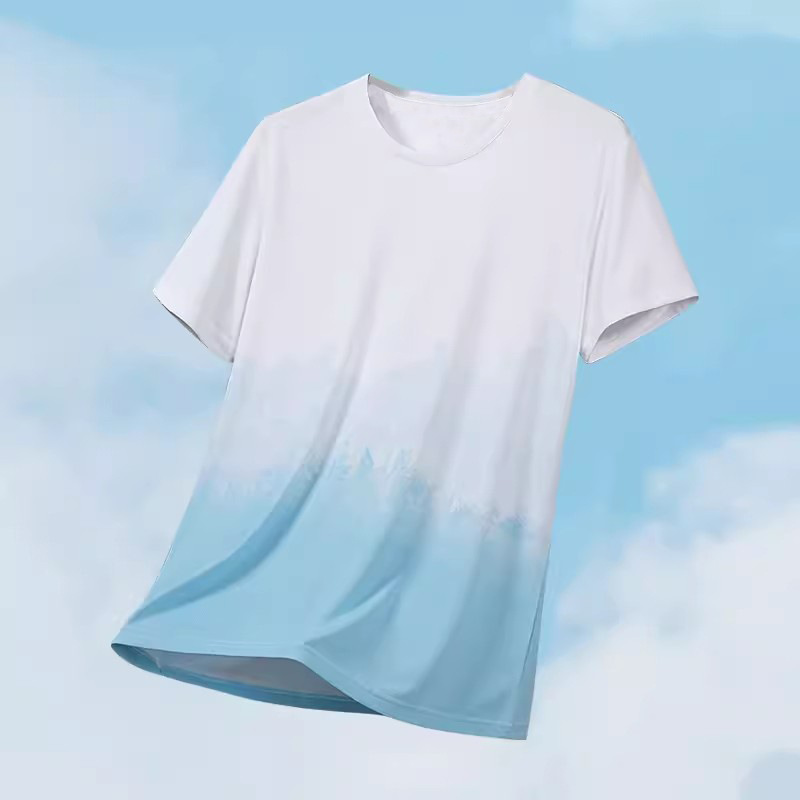 Shirts & Polos |  Herren T-Shirt Mit Farbverlauf Aus Reiner Baumwolle