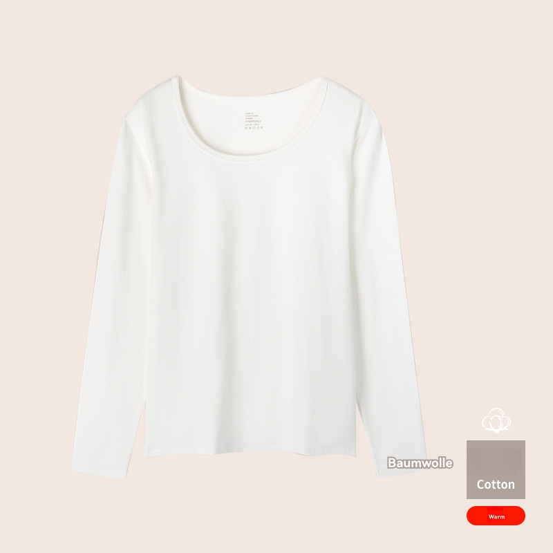 Shirts & Tops |  Damen Baumwoll-Langarmshirt Mit Rundhalsausschnitt