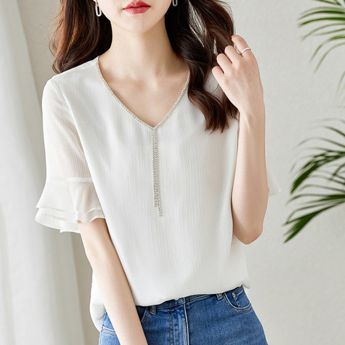 Shirts & Tops |  Damen Shirt Mit Chiffonärmeln