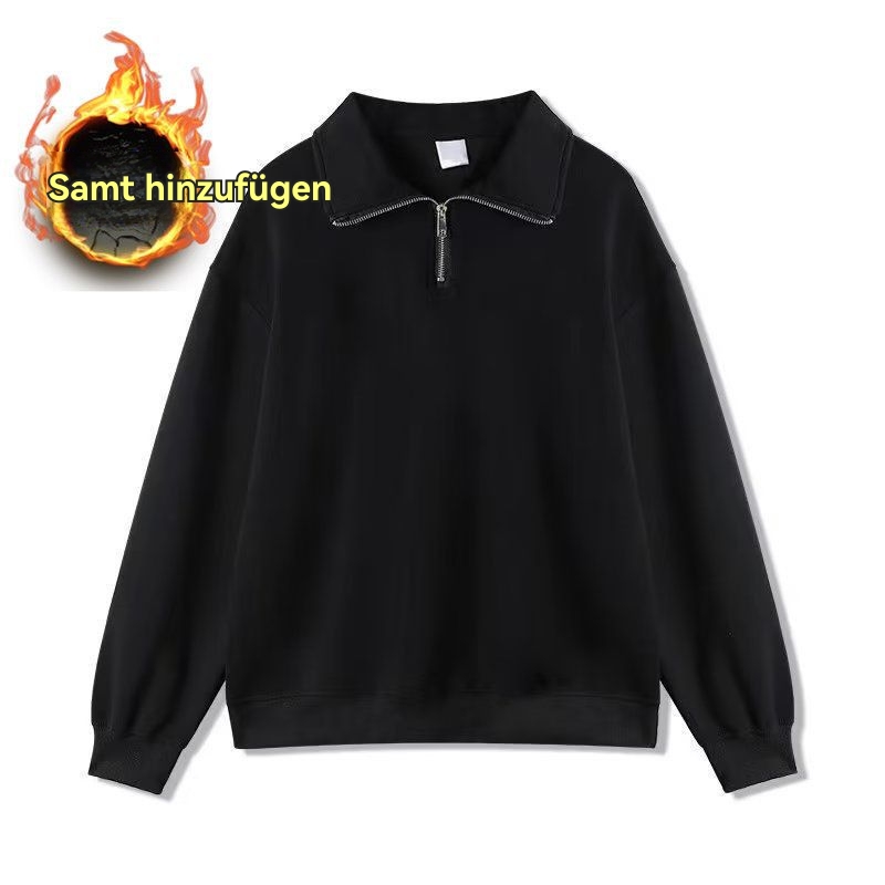 Sweat |  Damen Sweatshirt Mit Großem Troyer- Kragen, Langarm